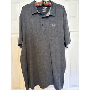 Under Armour Playoff Polo Shirt Golf Athletic Dark Gray XXL Loose Soft Collar
